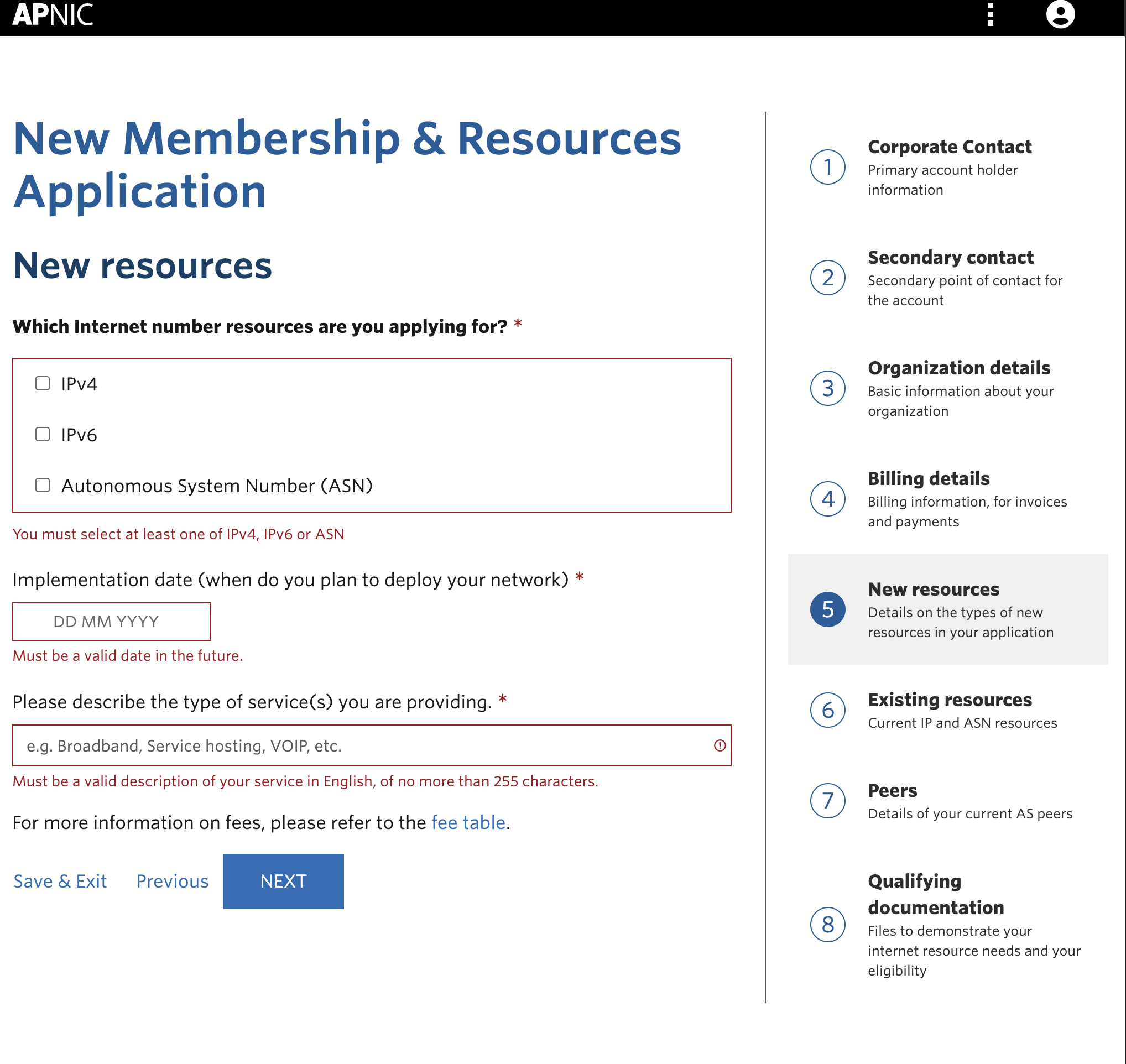 How to create APNIC Membership Step 3